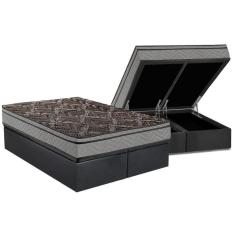 Imagem de Cama Box Baú Queen: Colchão Anatômico Paropas D28 / Ep Confort Firme + Base Crc Suede Gray(158X198)