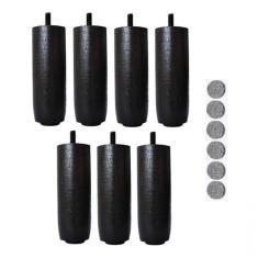 Imagem de Kit 7 Pés 12cm c- Feltro Tdc Preto Cama Box Ou Baú Casal Mad