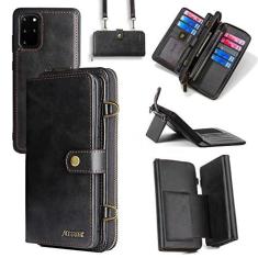 Imagem de Compatível com Samsung Galaxy S20 Plus Glaxay S20+ 5G capa carteira transversal alça de ombro suporte multifuncional 2 em 1 capa magnética destacável para celular Gaxaly S20+5G S20plus 20S + S 20 20+