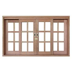 Imagem de Janela de Correr Madeira Quadriculado 1,20mx1,60m Isabela Revestimentos Cedro Arana