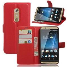 Imagem de Capa ZTE AXON 7 – Capa carteira com suporte de couro PU Manyip para ZTE AXON 7, capa de proteção de telefone estilo empresarial, capa com [compartimentos para dinheiro e cartão]