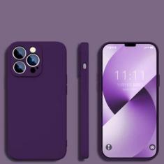 Imagem de Capa para iphone xs x silicone líquido quadrado capa de proteção de lente completa, cor ametista, para iphone xs x