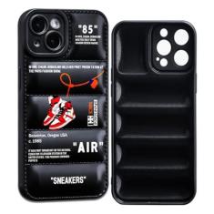 Imagem de CHBSHENG Capa de telefone legal para iPhone 15 Plus para meninos homens design de rua estética à prova de choque basquete tênis esportes designer capas compatíveis com iPhone 15 Plus preto