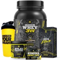 Imagem de Kit Whey Protein 3W + Zeus Extreme + Kimera Thermo + Creatina + Coqueteleira-Unissex