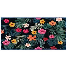 Imagem de BOYOUTH Toalhas de praia retangulares de microfibra super macias de secagem rápida, folha de palmeira e estampa de flores toalha de banho para piscina, esportes internos e externos, praia, academia,