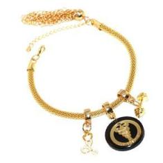 Imagem de Pulseira Berloque Fisioterapia Halter Folheado Ouro 18k