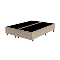 Imagem de Base Box King Bipartido Santo Box Suede Bege 40x192x203
