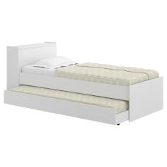 Imagem de Bicama Solteiro com Colchão Incluso e Baú Embutido Branco