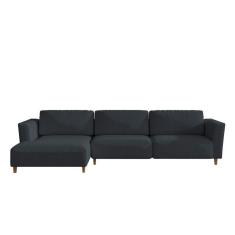 Imagem de Sofá 5 Lugares Munique com Chaise Esquerdo Poliéster Petróleo