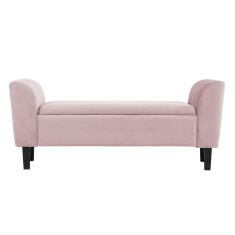 Imagem de Recamier Bau Malibu 1,20m Suede Rosa Bebe - Inova Decor