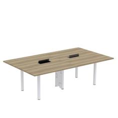 Imagem de Mesa Reunião 240cm X 120cm Mrcpb2412 Noce Naturalle/Branco