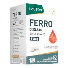 Imagem de Bisglicinato Ferro Quelato 34mg Lauton 60 Comprimidos
