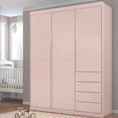 Imagem de Roupeiro 3 Portas E 4 Gavetas Pérola Rosê - Phoenix Baby