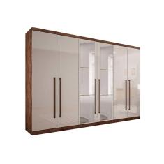 Imagem de Guarda Roupa 6 Portas E 8 Gavetas C Espelho Dello Plus Canela Fendioff Novo Horizonte