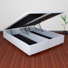 Imagem de Base Box Baú Casal Bipartido 138X188x42cm Material Sintético Com Pistã