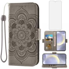 Imagem de Asuwish Capa de celular para Samsung Galaxy S24 Plus S24+ 5G capa carteira com protetor de tela de vidro temperado e suporte flip para cartão de crédito acessórios para celular S24plus 24S + S 24 24+