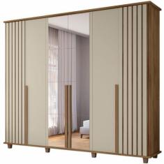 Imagem de Guarda Roupa De Casal Rv Móveis França Com Espelho E Pés Largura De 2,