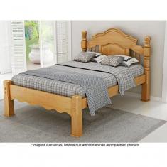 Imagem de Cama Casal Em Madeira Maciça Torneada 1,40 Andressa Mel