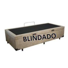 Imagem de Cama Box Baú Solteirão King Blindado Suede Bege (42X96x203) - Imperium