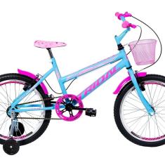 Imagem de Bicicleta Aro 20 Feminina Infantil Roda Lateral Azul