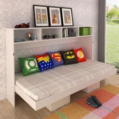 Imagem de Cama Articulada Horizontal de Solteiro com 6 Nichos CM8020 Branca Tecn