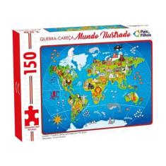 Imagem de Quebra-Cabeça 150 peças Mundo Ilustrado - Pais e Filhos, Puzzle