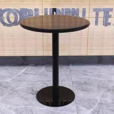 Imagem de Mesa de bistrô redonda de metal para bistrô, mesa de pub para coquetel, mesa de reunião, pequena, mesa de jantar, mesa de reunião, escritório, cozinha, mesa de canto ao ar livre