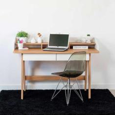 Imagem de Escrivaninha Escritório 139cm com 2 Gavetas e Passa Fios - Artesano E,