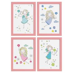 Imagem de Quadros Para Quarto Menina E Flores Moldura  22X32cm