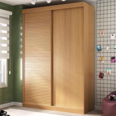 Imagem de Guarda Roupa Infantil 2 Portas 1 Porta Ripada Samambaia Teen CabeCasa MadeiraMadeira Carvalho