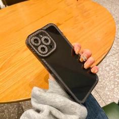 Imagem de Capa transparente luxuosa com diamante de cristal para iPhone 14 13 12 11 Pro Max X XR XS 7 8 Plus Capa de silicone macia transparente e brilhante, cinza, para iPhone 11 Pro