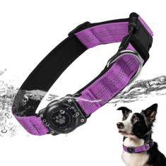Imagem de Coleira para cães AirTag, IP68 à prova d'água, suporte para coleira de ar, refletiva, ultradurável, acolchoada confortável, coleiras resistentes para cães pequenos, médios e grandes (M (32 cm - 43