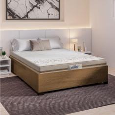 Imagem de Cama Box Casal Desmontável Com Colchão Molas Flora 138x188x51cm Bege / Cedro Gazin