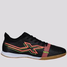 Imagem de Chuteira Oxn Velox 4 Neo Futsal Preta e Laranja-Masculino