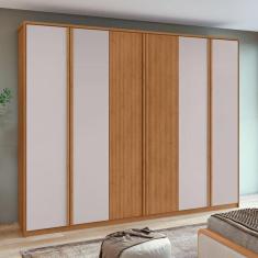 Imagem de Guarda-roupa Ollie 6 Portas 6 Gavetas 6 Prateleiras Amendoa C