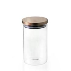 Imagem de Pote Hermetico de vidro borosilicato tampa bronze cobre 1 L