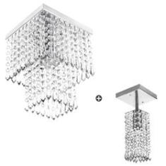 Imagem de Kit 1 Lustre Clearcrillic Quad. + 1 Marrycrilic Cristal Acr