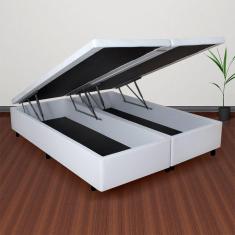 Imagem de Cama Box Baú King 193x203 Branco Com Pistão A Gás