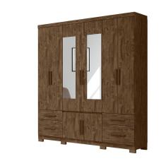 Imagem de Guarda Roupa 8 Portas com Espelho Porto Plus Castanho Wood 943331 Moval
