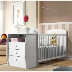 Imagem de Berço Multimóveis Rafael com Gavetas Branco para colchão 130x60 REF. 0516