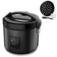 Imagem de Panela Elétrica vapor arroz capacidade 3,5L 10 xícaras 2 em 1 timer panela removivel antiaderente tampa com visor transparente ERC30 inox 220v por Rita Lobo