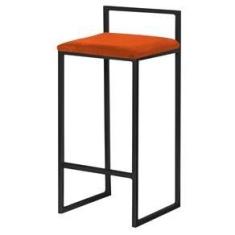 Imagem de Banqueta Decorativa Jasmine Base  Suede Telha