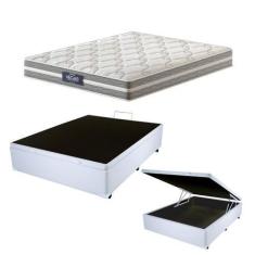 Imagem de Cama Box C/ Baú Casal + Colchão Mola Ensacada Probel Vegas Springs Com