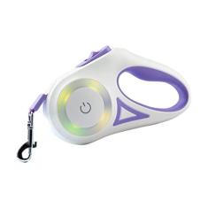 Imagem de Coleira Retrátil para Animais de Estimação, Design de Anéis de Luz Com Controle de Toque, Coleira Retrátil Automática Com LED, Coleira Retrátil para Animais de Estimação