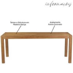 Imagem de Mesa Sala de Jantar Dumai 160cm Madeira Maciça Escovado