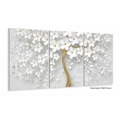 Imagem de Quadro Decorativo Sala Quarto Flores Cerejeiras 3 Telas