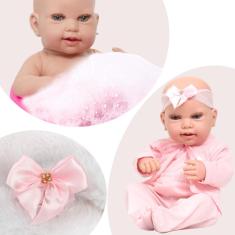 Imagem de Boneca Reborn Menina Lara Corpo Inteiro de Vinil Siliconado