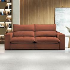 Imagem de Sofá Retrátil e Reclinável Martinho 230cm Boucle Terracota - Celflex