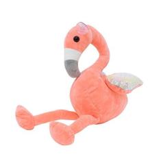 Imagem de Flamingo Rosa Asas Lantejoulas 28cm - Pelúcia