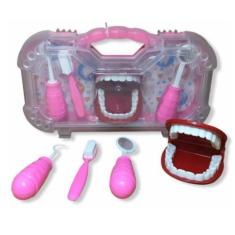 Imagem de Maleta Kit Dentista Rosa Odontologia Brinquedo Infantil Educativo - Pa